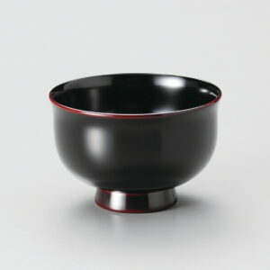 Bol à soupe laqué évasé, intérieur noir · Maruyama Kyūemon
