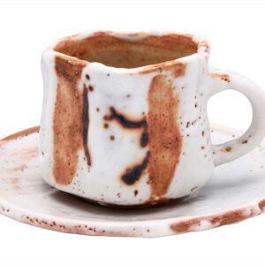 Tasse et soucoupe shino gravée · Azuma Masayuki
