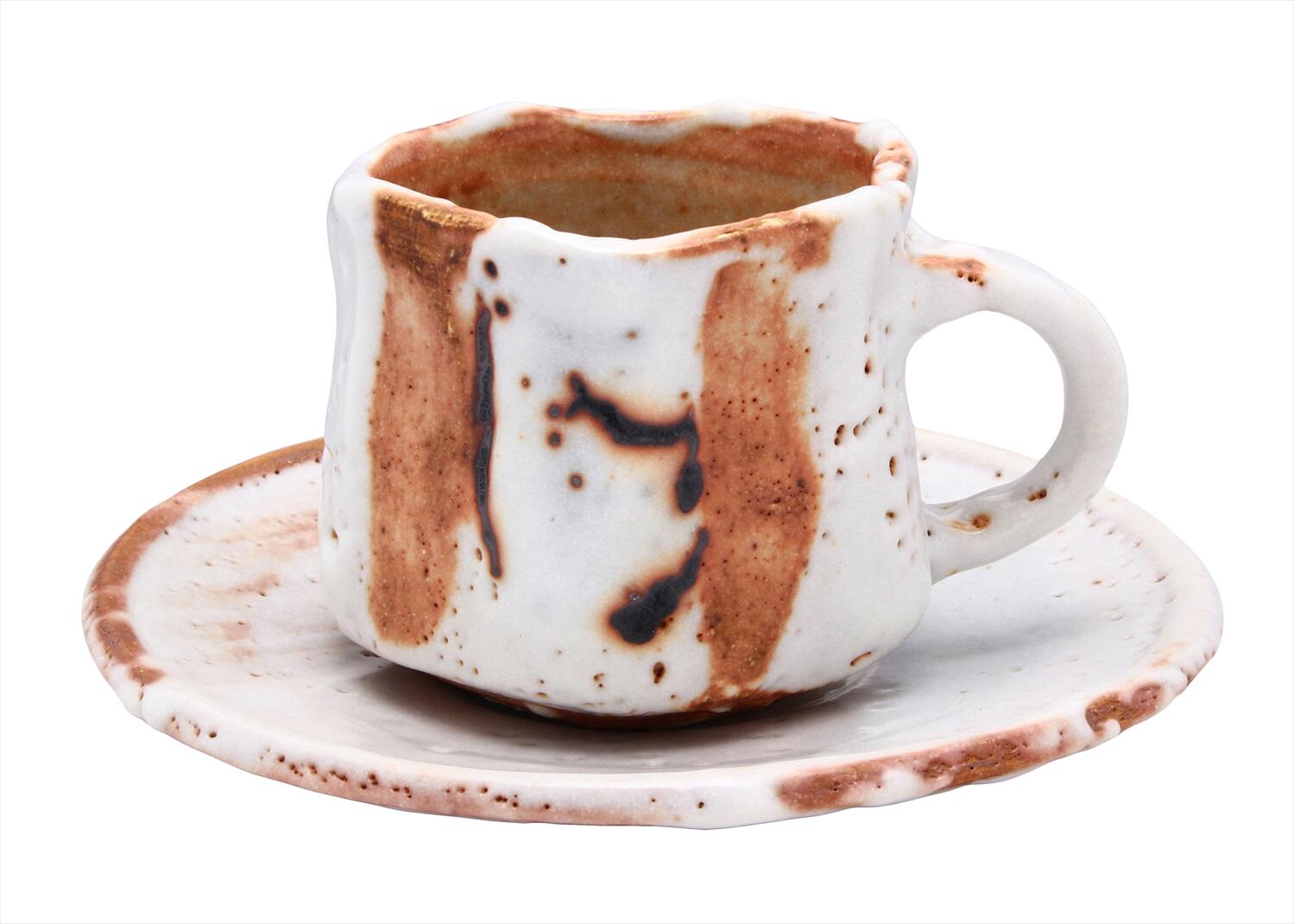 Tasse et soucoupe shino gravée · Azuma Masayuki