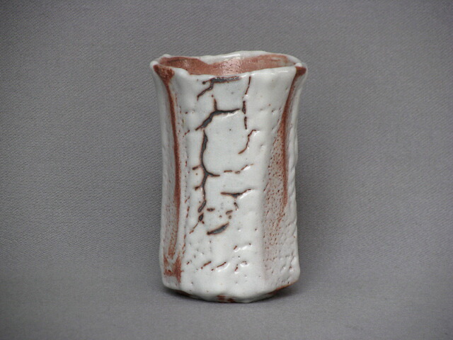 Tasse et soucoupe shino gravée · Azuma Masayuki (vue 2)