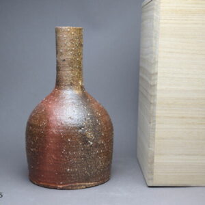 Grand vase de Shigaraki, œuvre n° 5, 25 cm, coffret bois · Imai Shihō