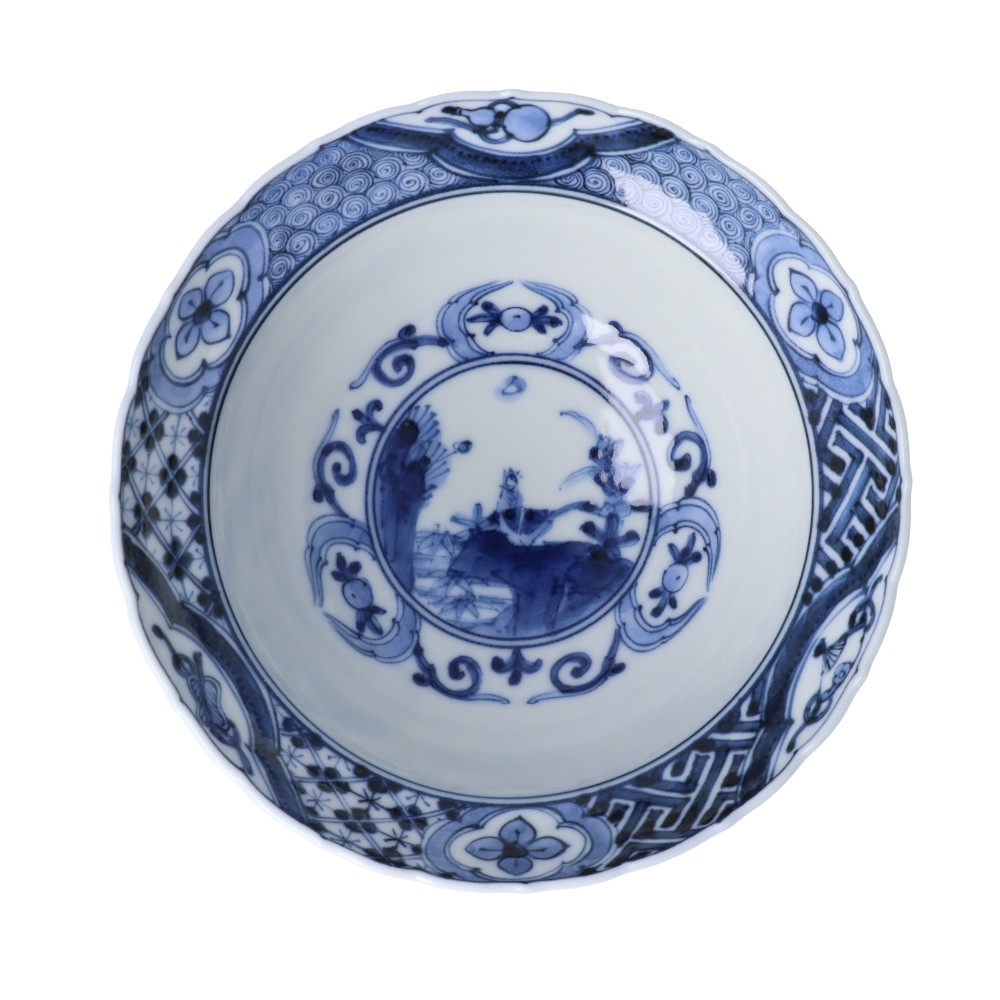 Petit bol 12 cm bleu et blanc « hōshō fuyō-de » · Yamamoto Chōza (vue 6)