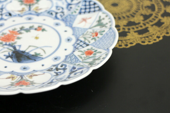 Assiette 16,5 cm « fleurs et oiseaux », coffret bois · Yamamoto Chōza (vue 5)